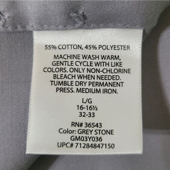 George's Men's Grey Stone Button-Down Dress Shirt - Picture 13 of 15